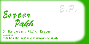 eszter pakh business card